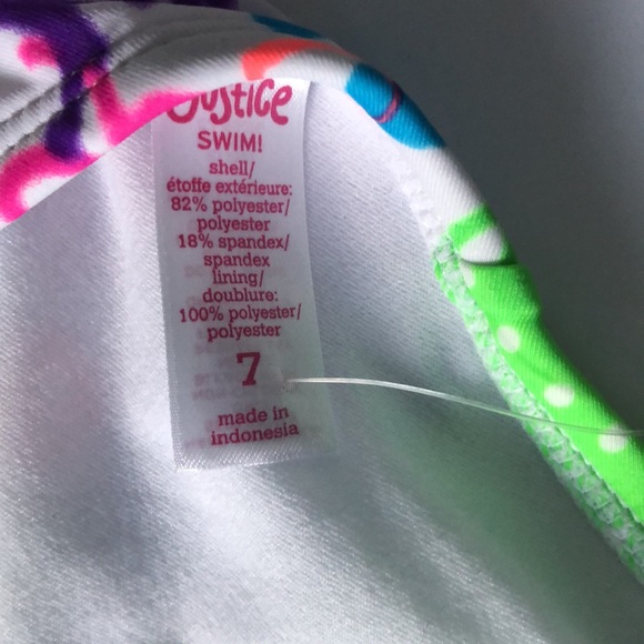 Justice Bikini with Peace Love Happy & Polka Dots Size 7 - Picture 6 of 10